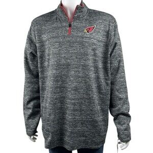 Arizona Cardinals Mens 2XL Gray NFL Team Apparel 1/4 Zip Pull Over Sweater XXL